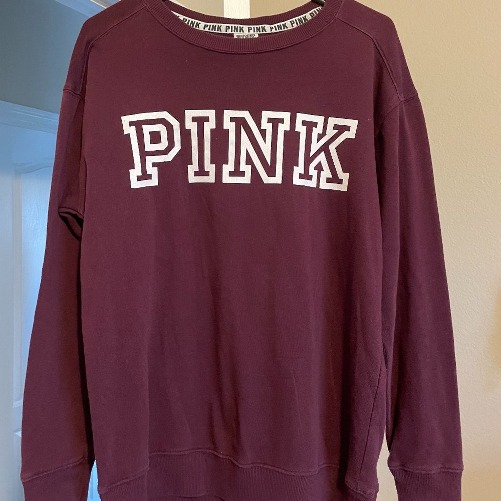 XS Maroon VS PINK Crewneck